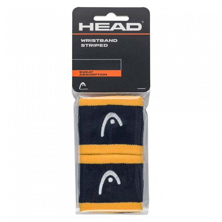 Head Striped Wristband 2.5" Navy / Banana